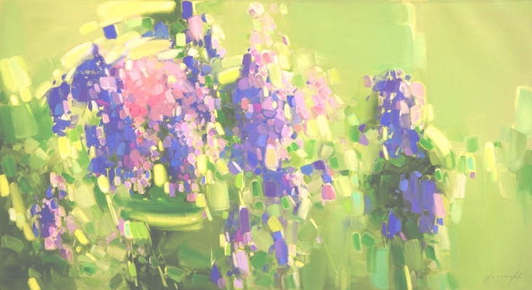 Lavenders, Contemporary oil Painting, Handmade art, One of a Kind, Signed with Certificate of Authenticity  