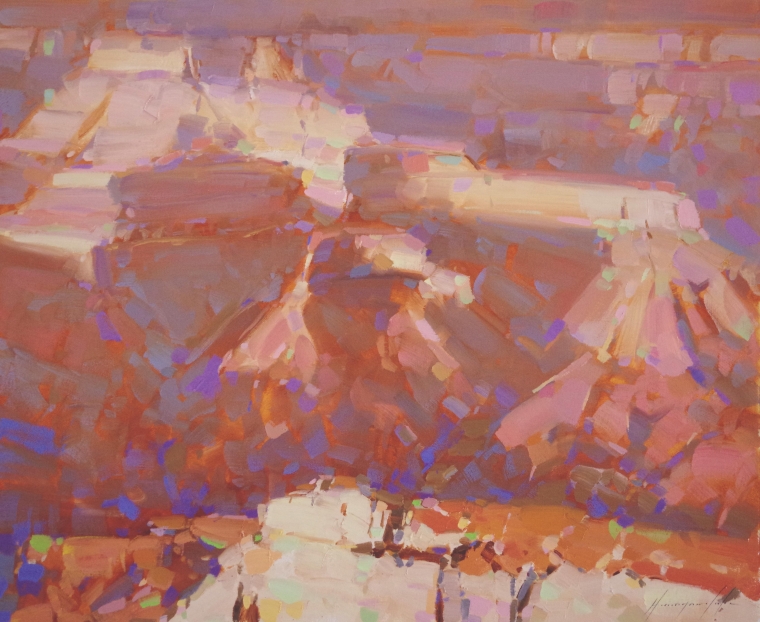 Grand Canyon, Landscape oil Painting, Handmade art, One of a Kind, Signed with Certificate of Authenticity   