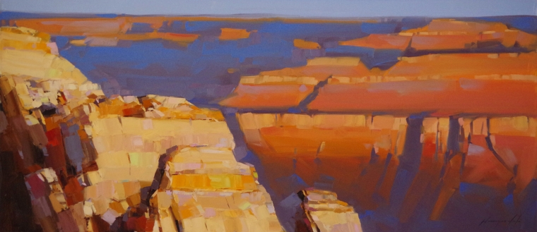 Grand Canyon Sunset, Landscape oil Painting, Handmade art, One of a Kind, Signed with Certificate of Authenticity 