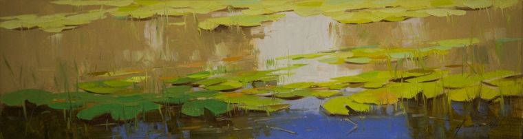 Waterlilies, oil Painting, Handmade art, One of a Kind, Signed   