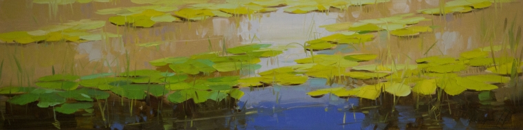 Waterlilies, Original  oil Painting, Handmade art, One of a Kind, Signed    