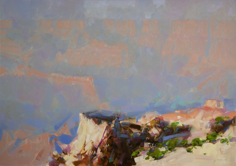 Grand Canyon, Landscape oil Painting, are Size lHandmade art, One of a Kind, Signed 