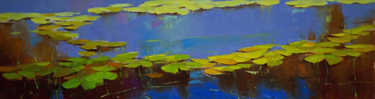 Waterlilies, Original oil Painting, Handmade art, One of a Kind, Signed     