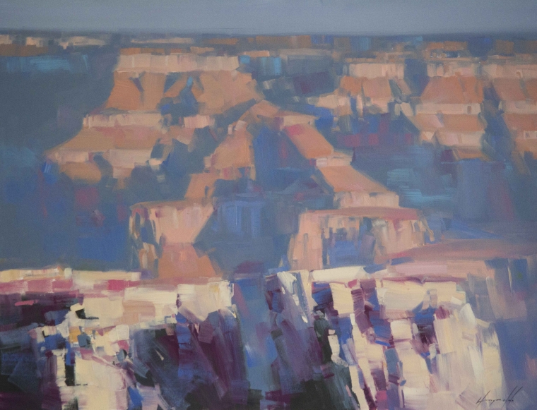 Grand Canyon South Rim, Landscape oil Painting, Handmade art, One of a Kind, Signed 