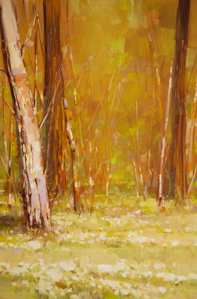 Autumn Trees, Landscape Original oil Painting, Handmade art, One of a Kind, Signed     