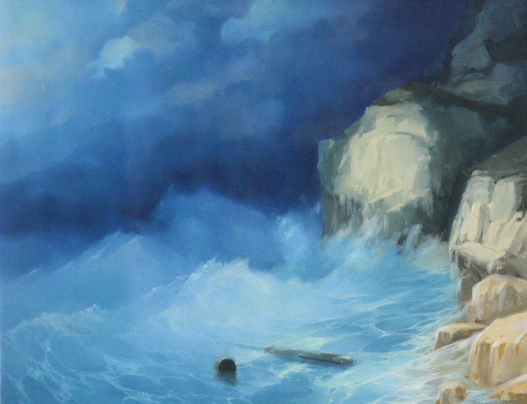 After Storm, Seascape oil Painting, Handmade art, One of a Kind, Signed