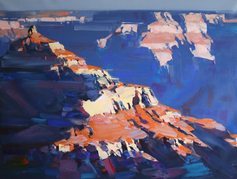 Grand Canyon, Contemporary Landscape oil Painting, Large Size Handmade art, One of a Kind, Signed  