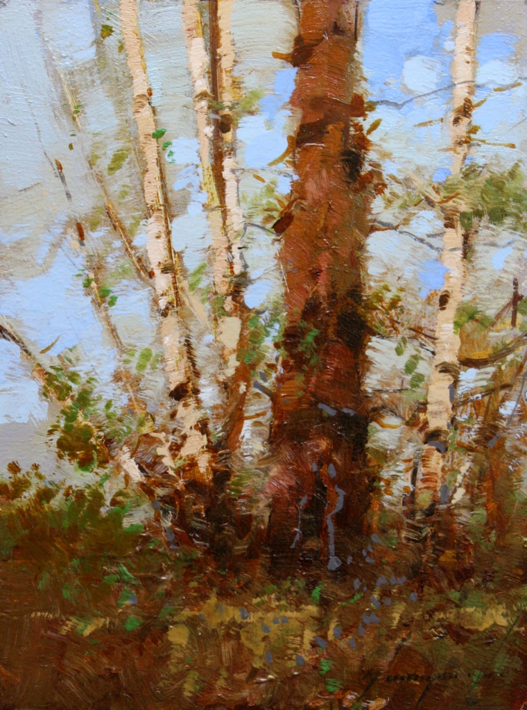 Birches Trees, Original oil Painting, Handmade art, One of a Kind, Signed    