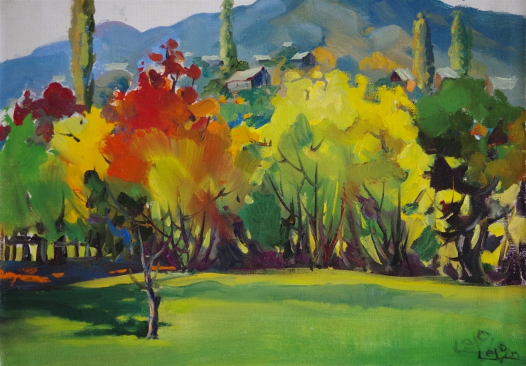 Fall Landscape Oil Painting Handmade, How To Paint A Fall Landscape