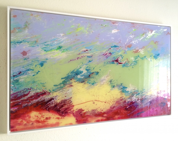 Abstract art, Original painting on Plexiglass, Handmade Contemporary art, Large Size, Framed, One of a Kind  