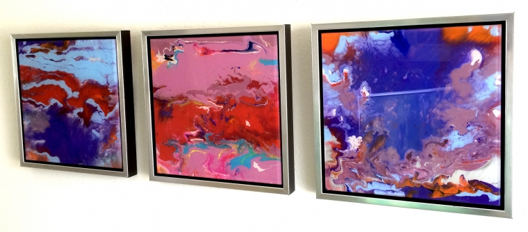 Framed Dance, Abstract art, Original painting on Plexiglass, Handmade Contemporary art, Large Size, Framed, One of a Kind   