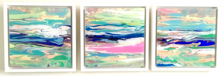 Abstract art, Original painting on Plexiglass, Handmade Contemporary art,  Framed, One of a Kind    