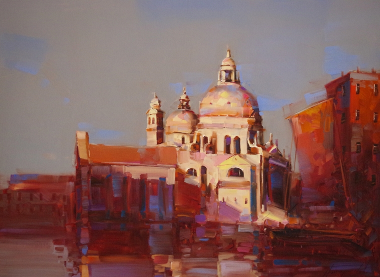 Santa Maria Della Salute, Cityscape,  Venice, Original oil Painting, Handmade art, One of a Kind, Signed   