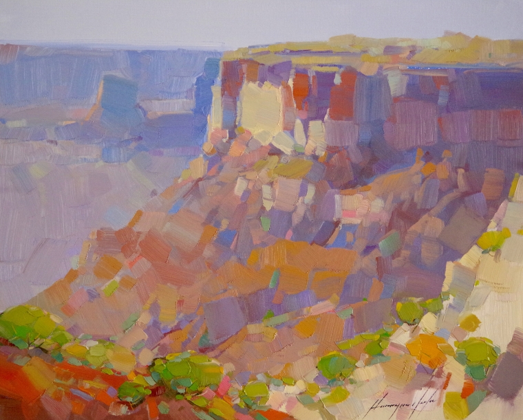 Grand Canyon, Landscape Original oil Painting, Handmade art, One of a Kind, Signed 