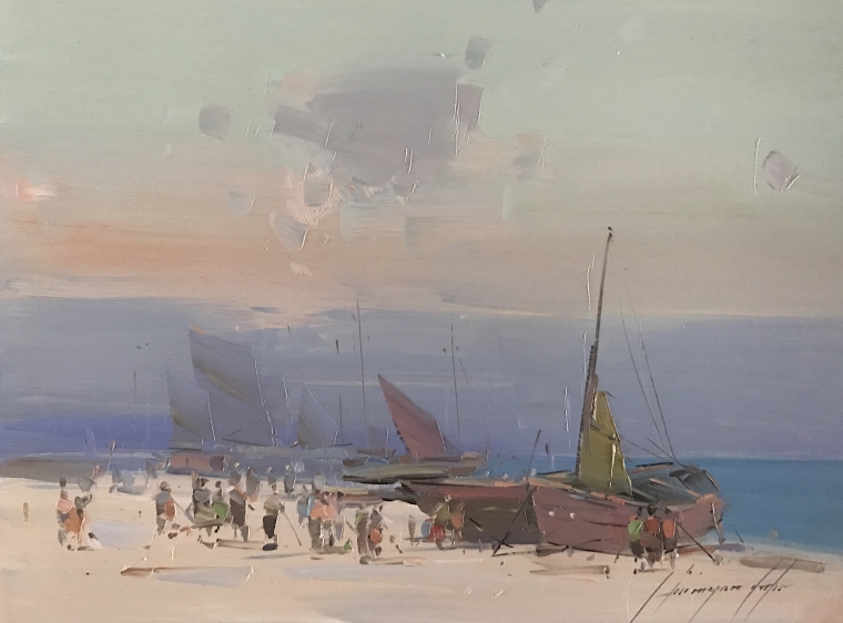 Seashore, Original oil Painting,Handmade art, One of a Kind  