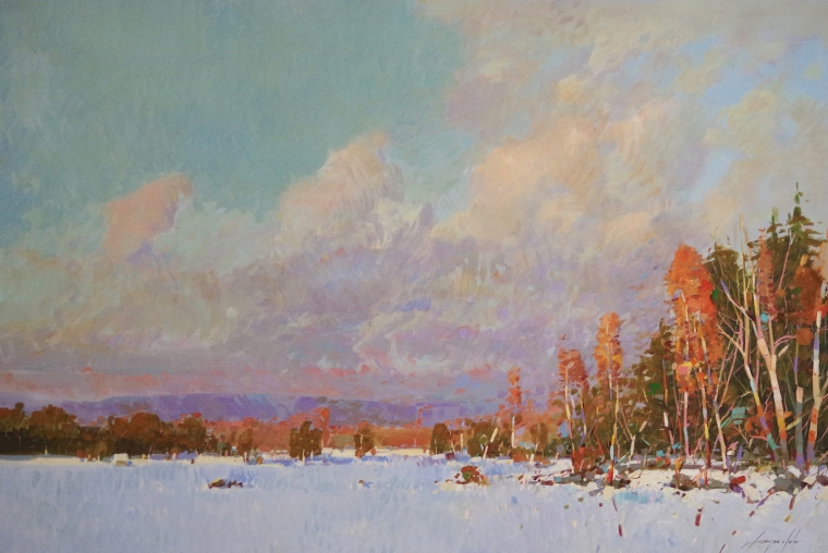 Winter in New Hampshire, Original oil Painting, Handmade artwork, One of a Kind