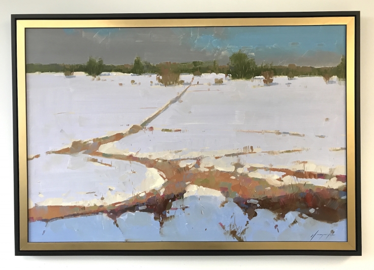 Winter Impression, Original oil Painting, Handmade artwork, One of a Kind   