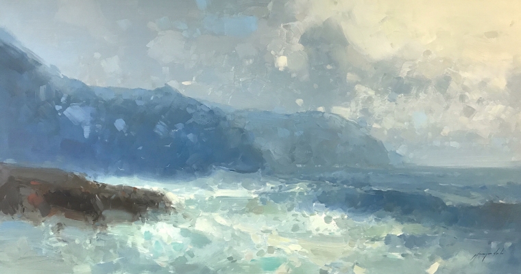South Bay, Seascape, Original oil Painting, Handmade artwork, Ready to hang