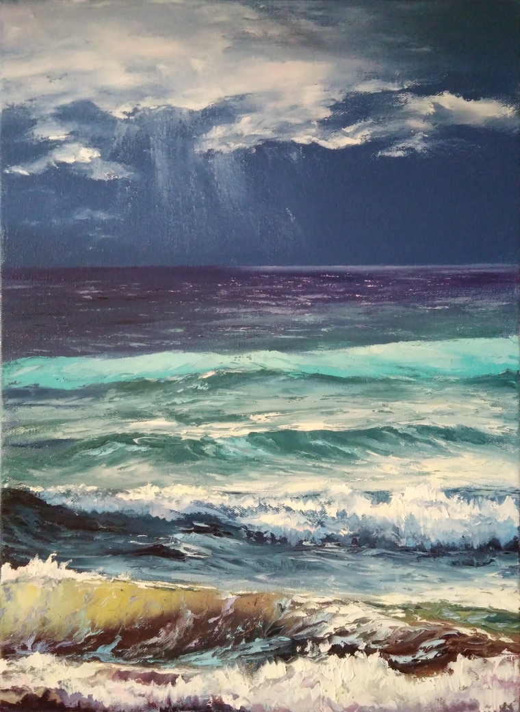 Oil Painting on canvas. Seascape. 