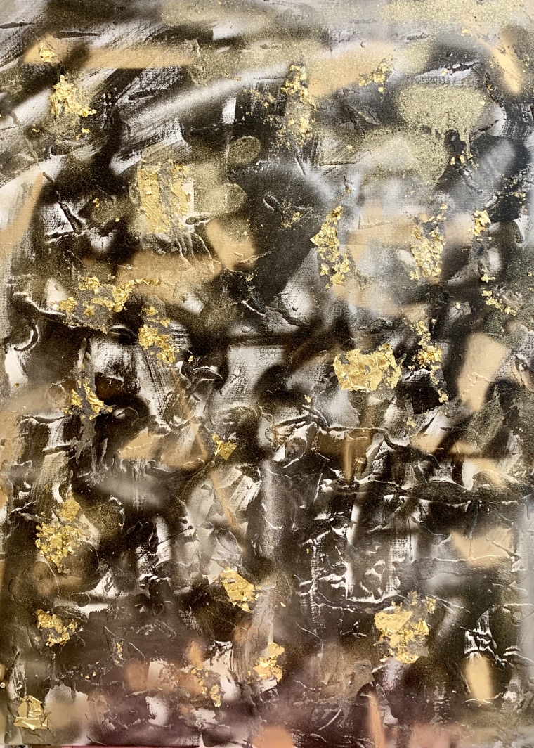 The Gold Leaf on Canvas Collage by Jakob Gold
