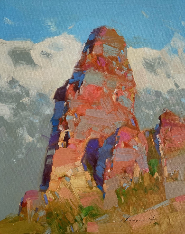 Rock in Sedona, Original oil Painting, Handmade artwork, One of a Kind      